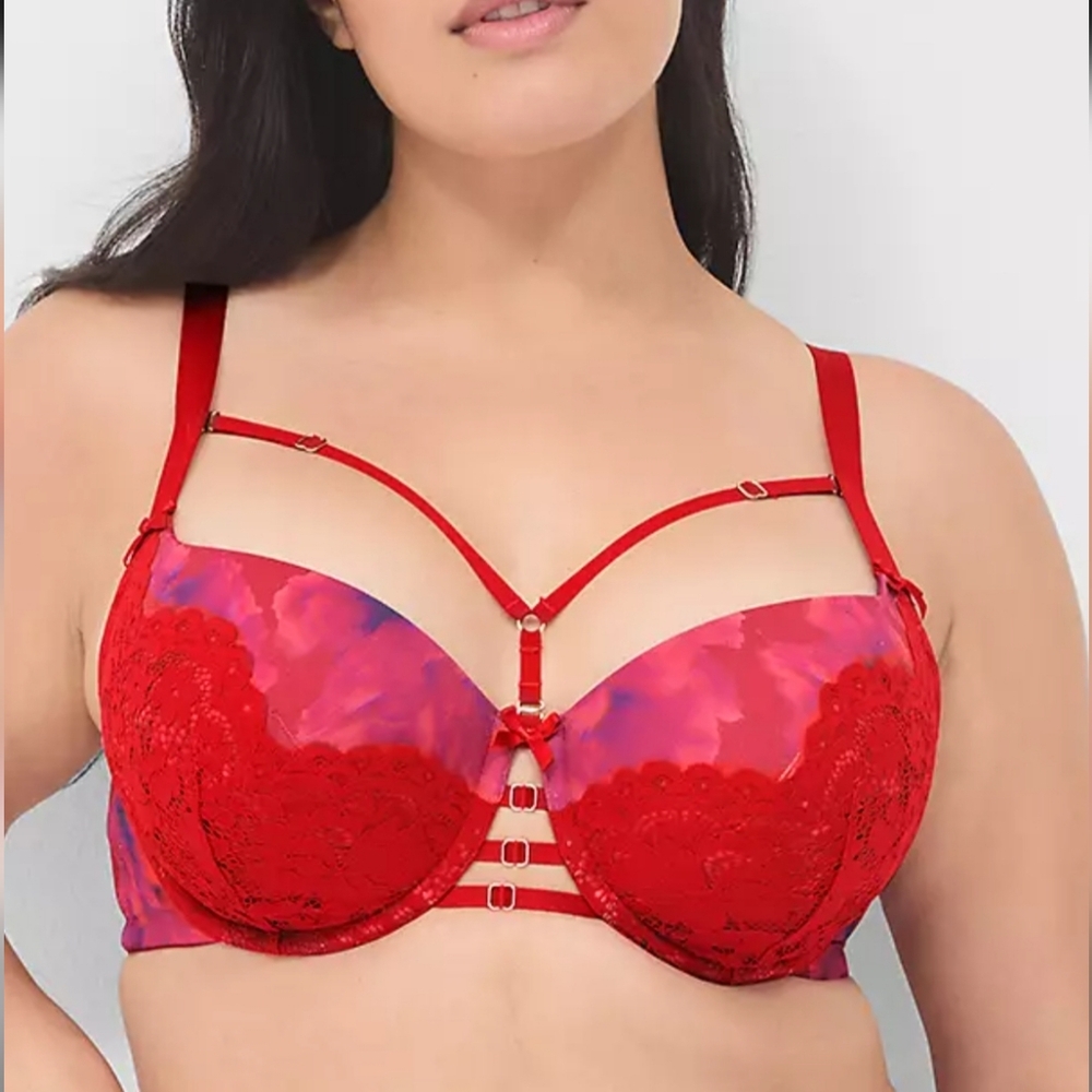 Cacique Boost Balconette Red Lace Bra